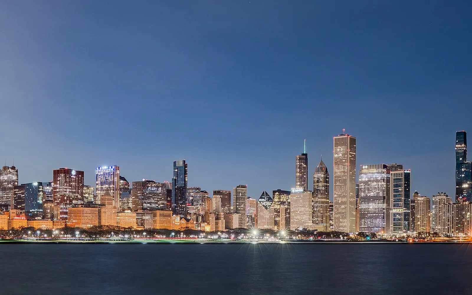Chicago skyline across the lakefront